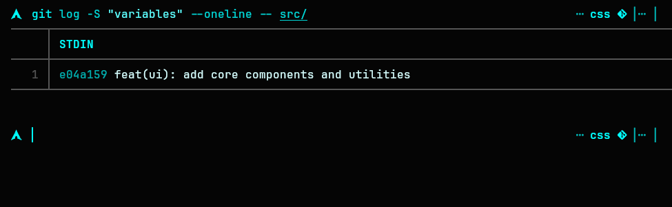Git Log Pickaxe